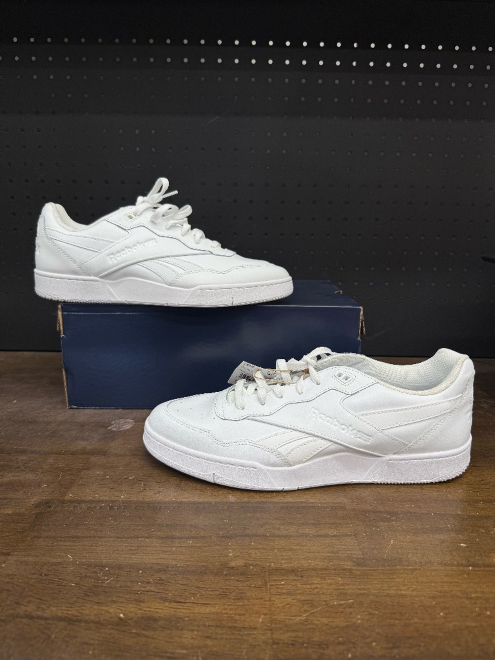 New W/O Box! Men's Reebok BB4000 2 'White Pure Grey' Classic Casual Sneakers